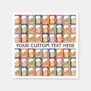 BEER Bar Pop Art, aangepast papieren servetten