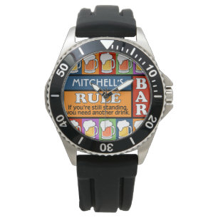 BEER Bar Pop Art, aangepaste naamhorloges Horloge