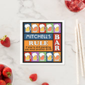 BEER Bar Pop Art CUSTOM NAME papieren servetten (Insitu)