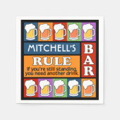 BEER Bar Pop Art CUSTOM NAME papieren servetten (Voorkant)