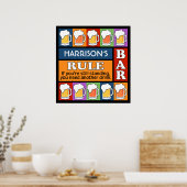 BEER Bar Pop Art CUSTOM NAME poster (Keuken)