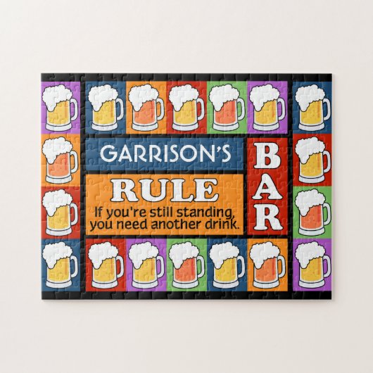 BEER Bar Pop Art CUSTOM NAME puzzel (Horizontaal)