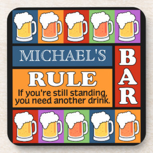 BEER Bar Pop Art NOM PERSONNALISÉ dessous de verre