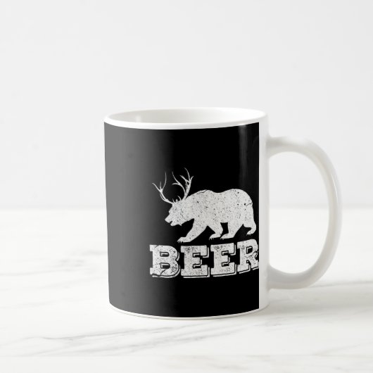 Beer Beer Deer Funny Hunting  Koffiemok (Rechts)