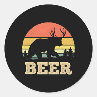 Beer Beer Deer Ronde Sticker