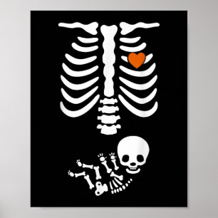 Beer Belly & Baby Skelet Zwangerschapskoppels Poster
