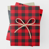 Beer, bergen, zwarte en rode Lumberjack set Inpakpapier Vel (In situ)