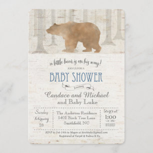 Beer berken babyshower uitnodiging
