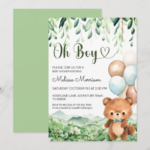 Beer betoverde bos Oh Boy Baby shower Kaart
