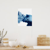 Beer Beurs Waterverf Art Chicago Skycape Poster (Keuken)