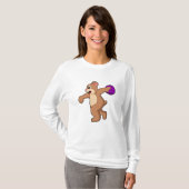 Beer bij Bowling met Bowling-bal T-shirt (Voorkant volledig)