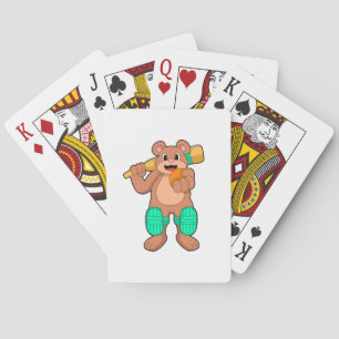 Beer bij Cricket met cricket bat Pokerkaarten