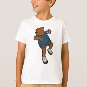 Beer bij Handbalspeler met handbal T-shirt