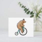 Beer bij het circus met fiets briefkaart (Staand voorkant)