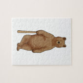 Beer bij honkbal met honkbalknuppel legpuzzel (Horizontaal)