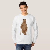 Beer bij honkbal met honkbalknuppel t-shirt (Voorkant volledig)