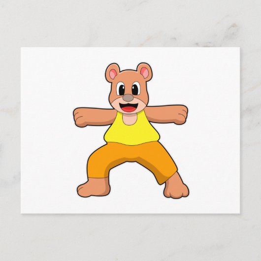 Beer bij yoga in staande positie briefkaart (Voorkant)
