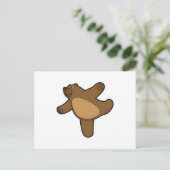 Beer bij yoga-rekoefening briefkaart (Staand voorkant)