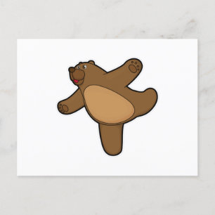 Beer bij yogarekoefening briefkaart
