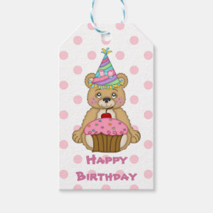 Beer Birthday Pink Polkadot Cadeaulabel