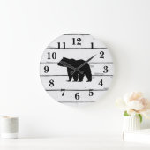 Beer Black Silhouette Shiplap Rustic Decor Grote Klok (Huis)