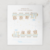 Beer Blauw Trein Baby shower Tafelnummer (Buitenkant ongevouwen)