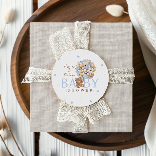 Beer Blue Bearly wait Baby shower Ronde Sticker