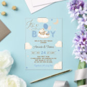 Beer Blue Boy Baby shower Acryl Uitnodigingen (Insitu (Huwelijk))