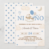 Beer Blue Boy Spaans Baby shower Kaart (Voorkant / Achterkant)