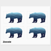 Beer Blue Forest Mountains Rechthoekige Sticker (Vel)