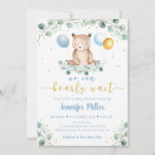 Beer Blue Gold Greenery Baby shower Kaart (Voorkant)