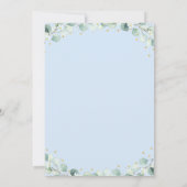 Beer Blue Gold Greenery Baby shower Kaart (Achterkant)