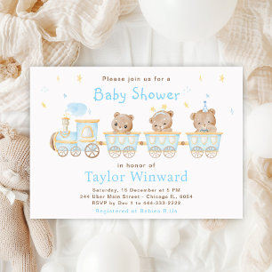 Beer Blue Trein Baby Shower Kaart