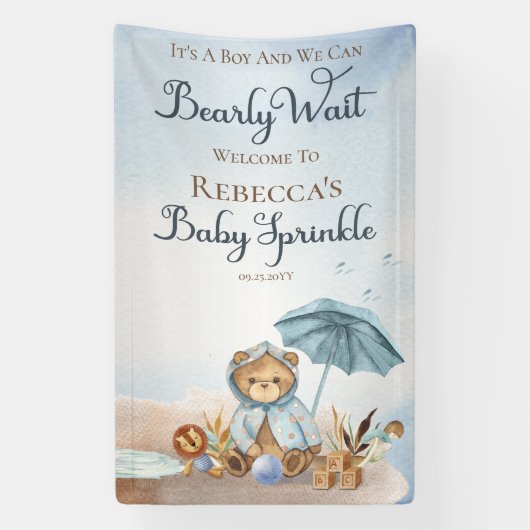 Beer | Blue Umbrella Barly Wait Boy Baby Sprinkle Spandoek (Verticaal)