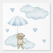 Beer Blue Umbrella Clouds Hearts Baby Boy Nursery Behang (Voorkant)