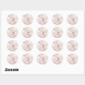 Beer Blush Roze Ballonnen Baby shower Dank u Ronde Sticker (Vel)