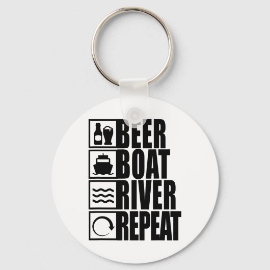 Beer Boat River Repeat Drinking River Life Sleutelhanger (Voorkant)