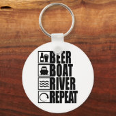 Beer Boat River Repeat Drinking River Life Sleutelhanger (Voorkant)