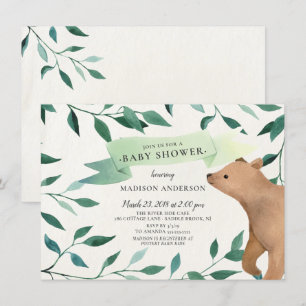 Beer bos Neutraal Baby shower Kaart