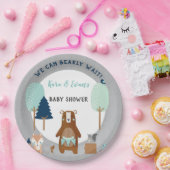 Beer Bossen Rustic Blue Grey Papieren Bordje (Feest)