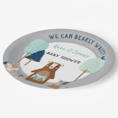 Beer Bossen Rustic Blue Grey Papieren Bordje (Gekanteld)