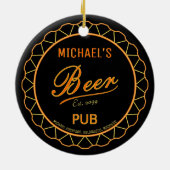 Beer Bottle Pet Pub Keramisch Ornament (Achterkant)