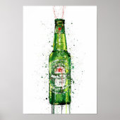 Beer Bottle Wall Art Print 'Malachite' (Voorkant)