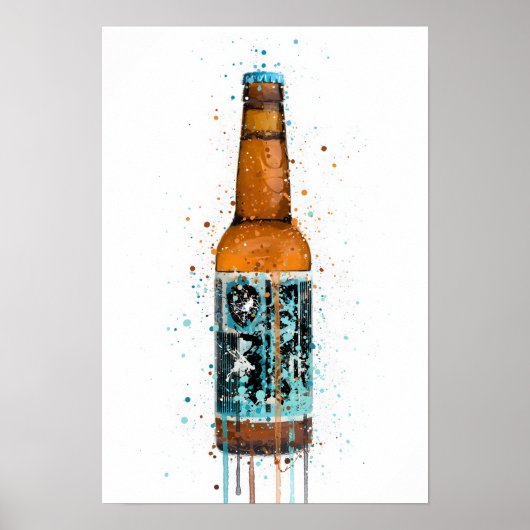 Beer Bottle Wall Art Print 'Rebel Rebel' (Voorkant)