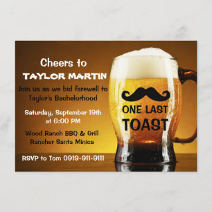 Beer Boys Night Out Bachelor's Party Invitation Kaart