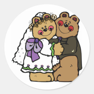 Beer Bride en Beer Groom Ronde Sticker