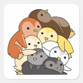 Beer Brotherhood Flag Pride Lgbtq Cute Penguin Vierkante Sticker