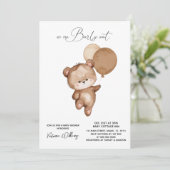 Beer Brown Bearly Wait Baby shower Kaart (Staand voorkant)