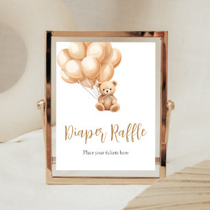 Beer bruin ballon Baby shower luier Raffle Poster