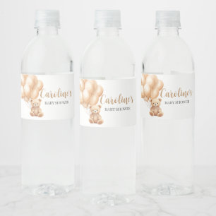 Beer bruin ballon Baby shower Waterfles Etiket